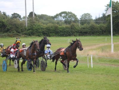 Hail Spartacus and driver Oisin Quill on the way to winning the F Pace at Dunmanway