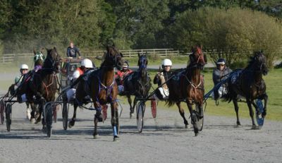 Racing action down the stretch at Racetime Raceway