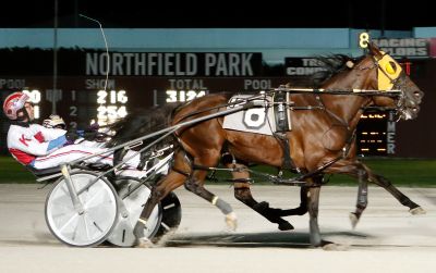 Drama Act and Matt Kakaley nip Perfect Storm to win the 0,000 Courageous Lady at Northfield Park in 1:51.1