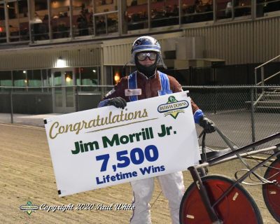 Jim Morrill, Jr. after scoring his 7,500 career win